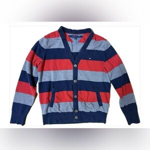 Vintage Tommy Hilfiger Sweater Men’s Medium Striped Preppy 90s Multicolor RARE